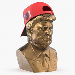 Bust of Trump with Branding Cap and Elephant Pin
