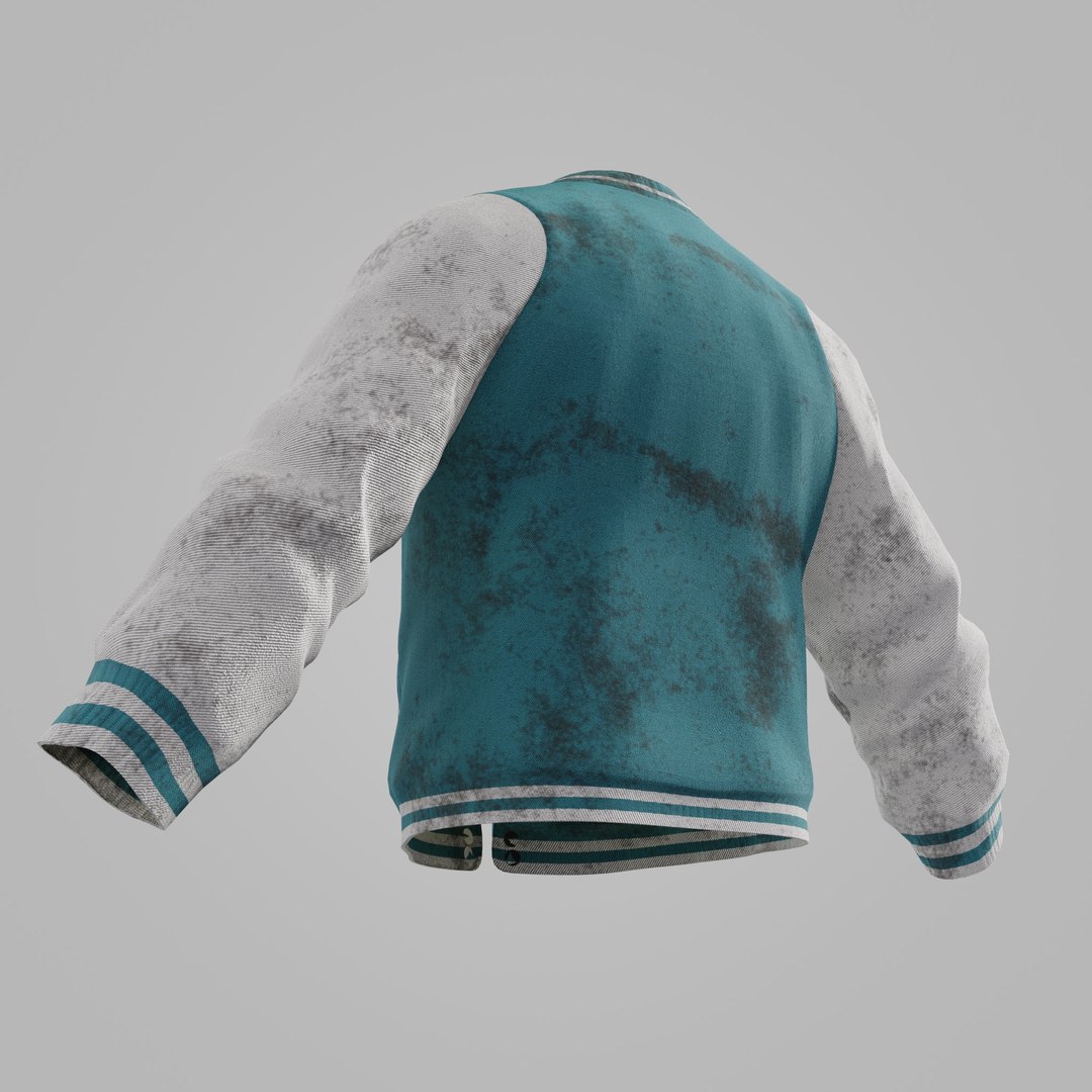 3D Male Jacket 01 Cyan And White Dirty - TurboSquid 2393360
