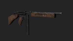 M1A1 Thompson submachine gun 3D model