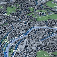 Liege Cityscape Belgium 3D Model Belgian Architecture  Meuse River Historic European City