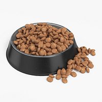 Pet Food Bowl Metal Plastic  With Food
