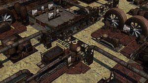 - steampunk industrial environment 3D model