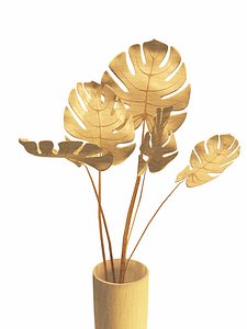 3D Monstera wooden plant 3D model