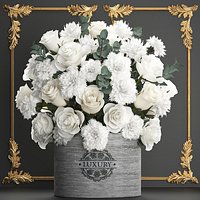 Bouquet of white flowers in a gift box 92