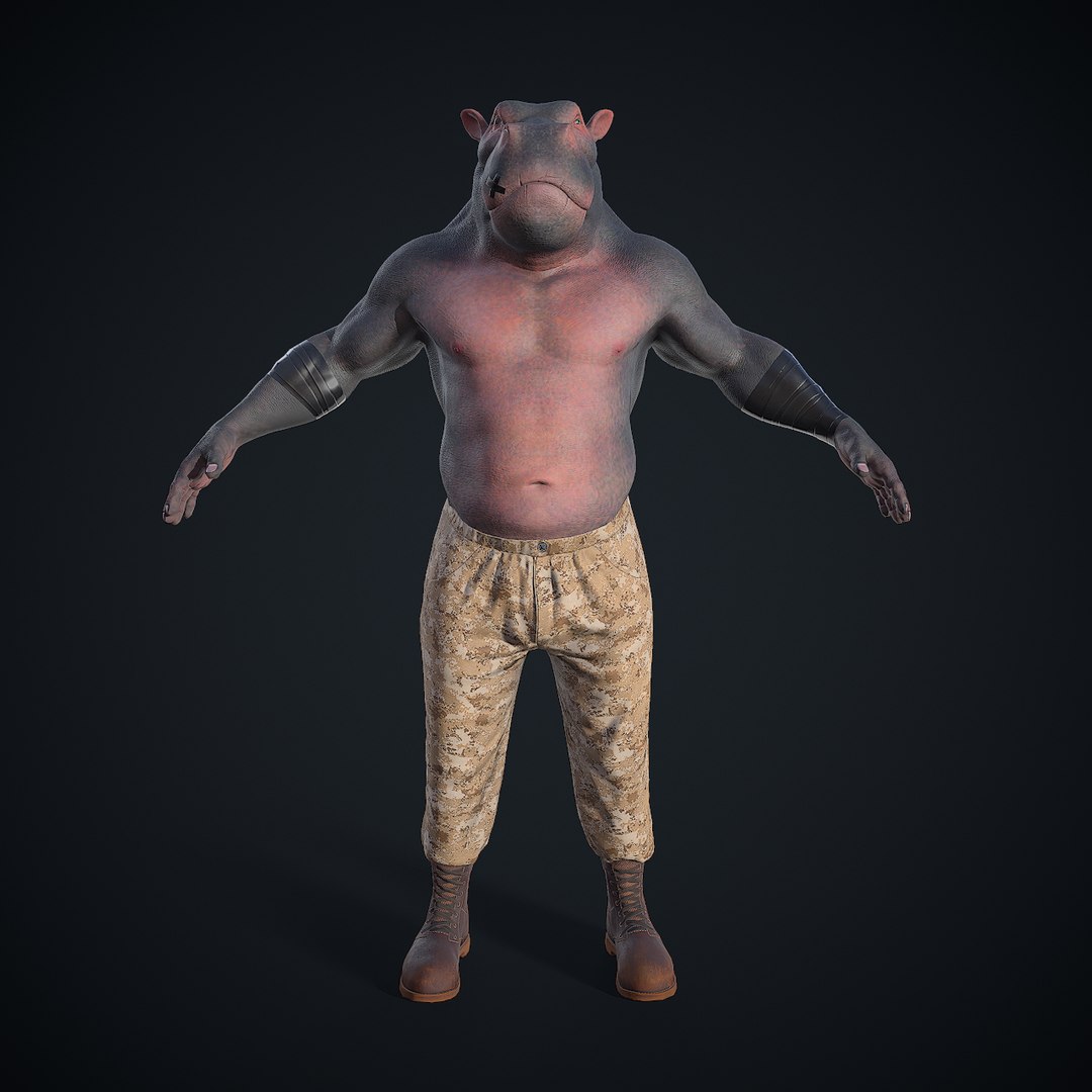 3D hippopotamus character model https://p.turbosquid.com/ts-thumb/T1/1eMcSt/ZJAgor2c/screenshot001/png/1589048158/1920x1080/fit_q87/cc4819bc10abe38abe3654e87ec9e3a843db80ef/screenshot001.jpg