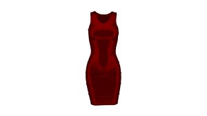 woman red gown 3D model