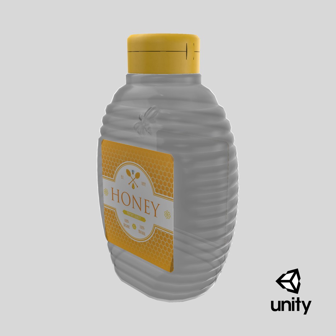 Empty Honey Bottle model https://p.turbosquid.com/ts-thumb/T1/3PUEnc/PV/stemcell_unity_render/png/1740411712/1920x1080/fit_q87/2b771cae40a8e3c585666a8cf4cfd671458940a9/stemcell_unity_render.jpg