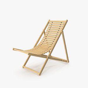 3D model Wood Light Beach Chair