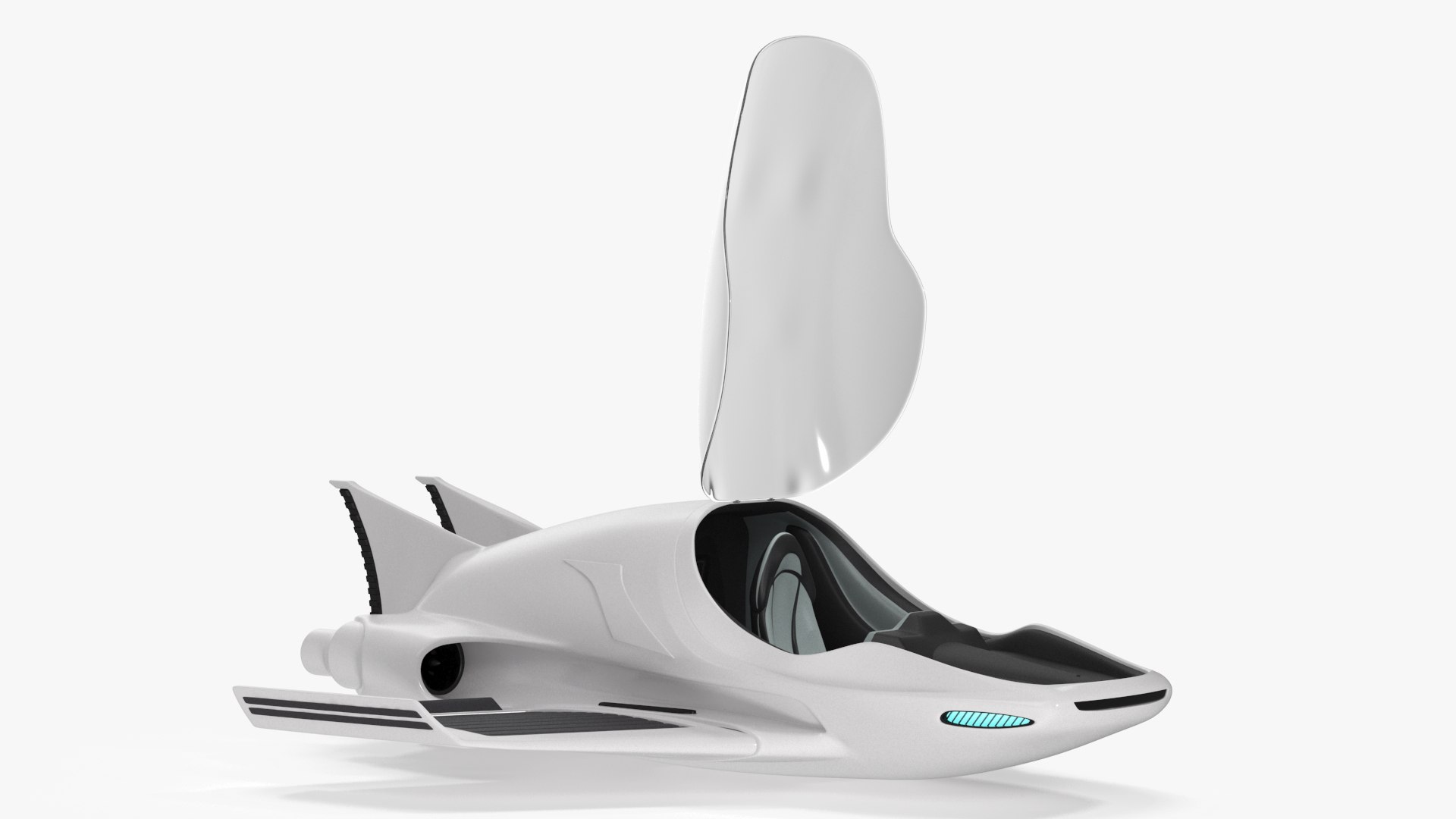Futuristic Flying Car Rigged 3D model preview