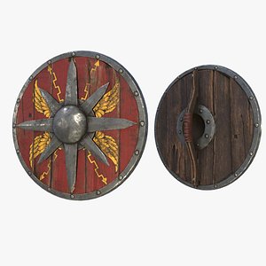 3D Fantasy Shield RPG Parma Roman Lenticular Round Viking Heater Medieval Templar Porpax Greek Aspis