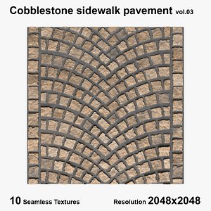 Cobblestone sidewalk pavement vol.03