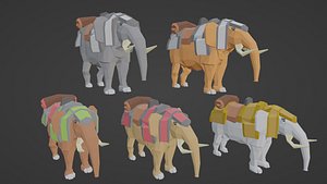 LOW POLY Animated Armored Animals - COLLECTION 3D model
