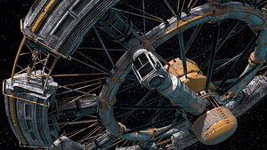 3D model spacestation vehicle spaceship