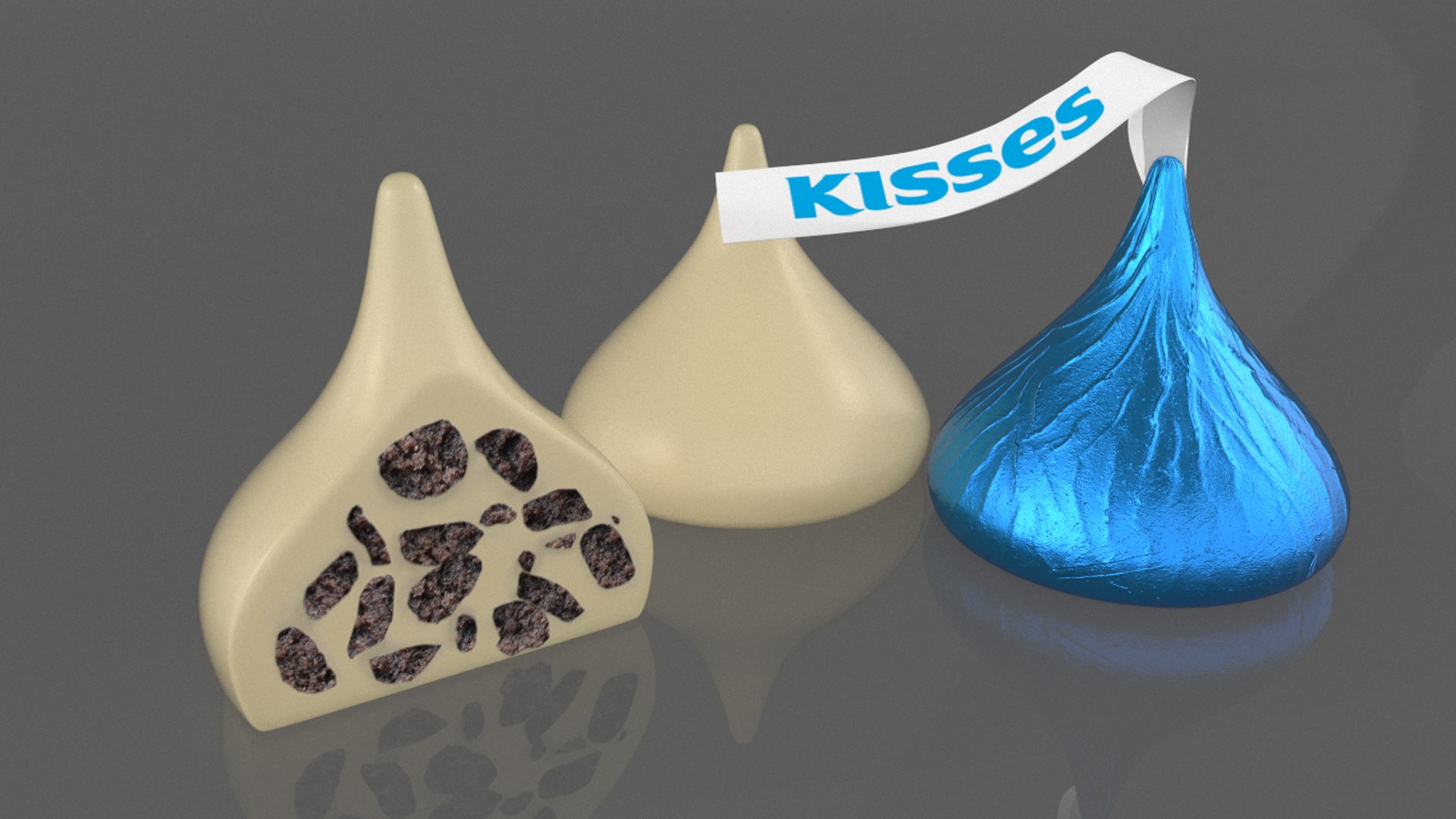 White shop chocolate kisses