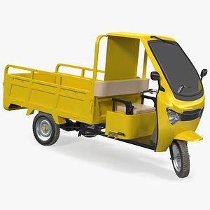 3D model electric cargo tricycle rickshaw