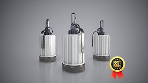 3D Soviet hand-held aerosol grenade K-51 with non-lethal tear gas Low-poly model