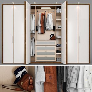 Wardrobe with Clothes