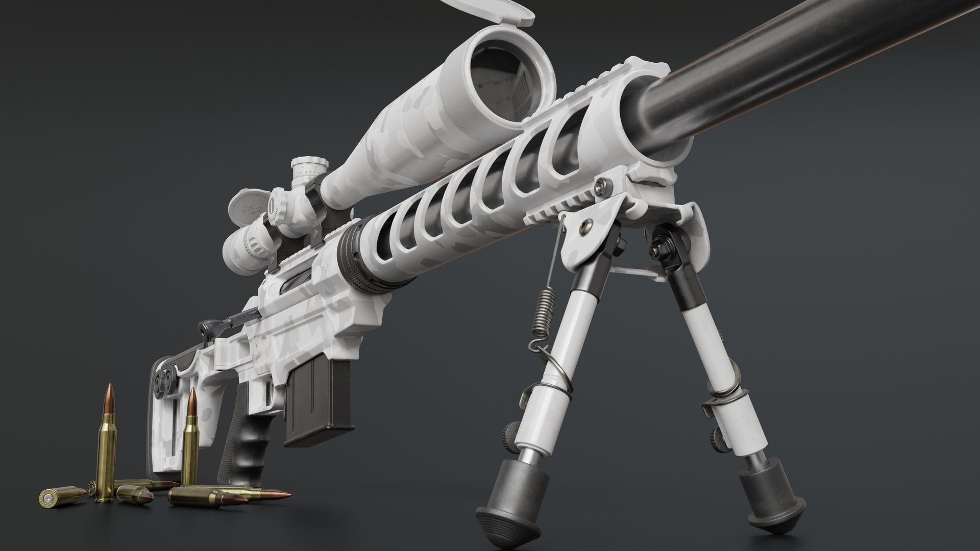 3D Sniper Rifle Lobaev Tsvl8 Stalingrad White - TurboSquid 2117582