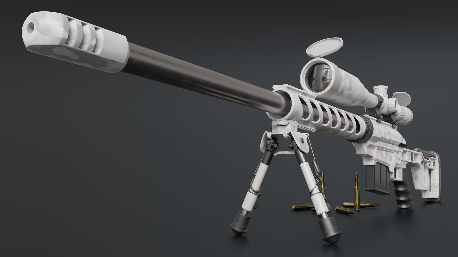 3D Sniper Rifle Lobaev Tsvl8 Stalingrad White - TurboSquid 2117582