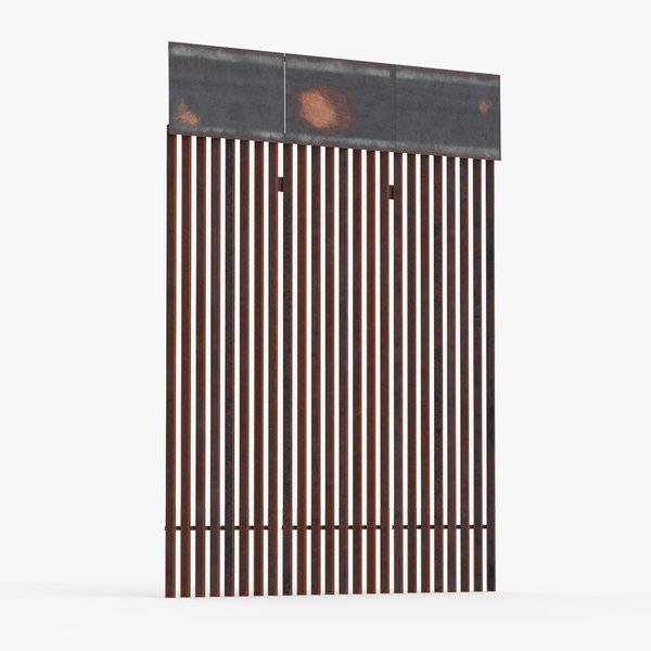 3D Metal Border Wall model