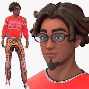 Cartoon 3D Rigged Young Boy-Sam Character Model 3D model