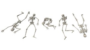 3D model laying poses low-poly skeletons