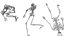 Skeleton Laying Poses - Low-poly 3D model