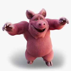 Cartoon  Boar Rigged