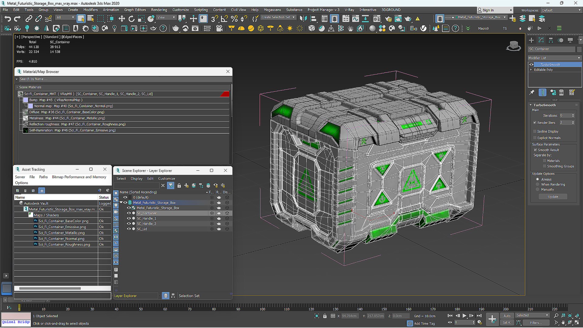 Metal Futuristic Storage Box 3D - TurboSquid 2349228