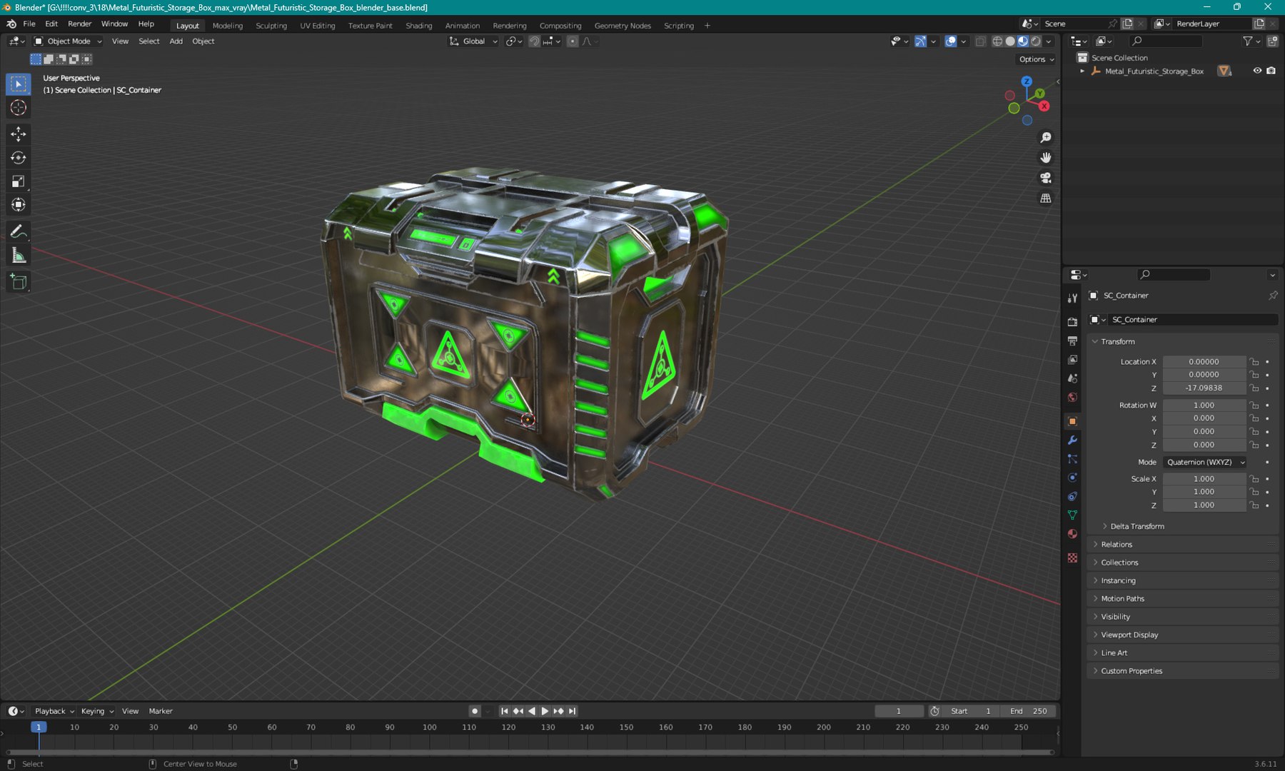 Metal Futuristic Storage Box 3D - TurboSquid 2349228