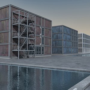 Modern Building 124 Scene 3D model