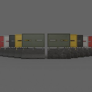 PBR Concrete Roadblock Barrier V6 3D model