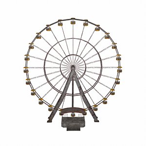 Old Ferris wheel with animation