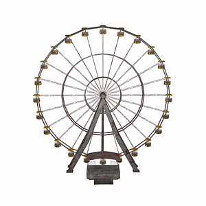 Old Ferris wheel with animation