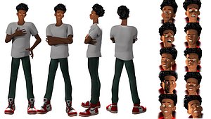 Miles Morales no1 ragged morphed animated 3D model