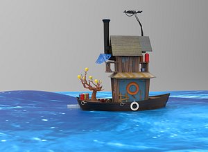 3D cartoon boat