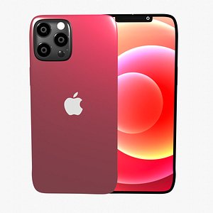 3D APPLE i phone 12pro RED model