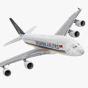 3d model airbus a380-1000 singapore airlines