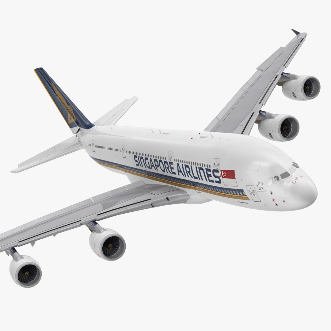 Airbus A380-1000 Singapore Airlines Rigged 3D Model 3D model preview