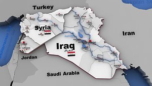 Iraq , Syria and Middle East map