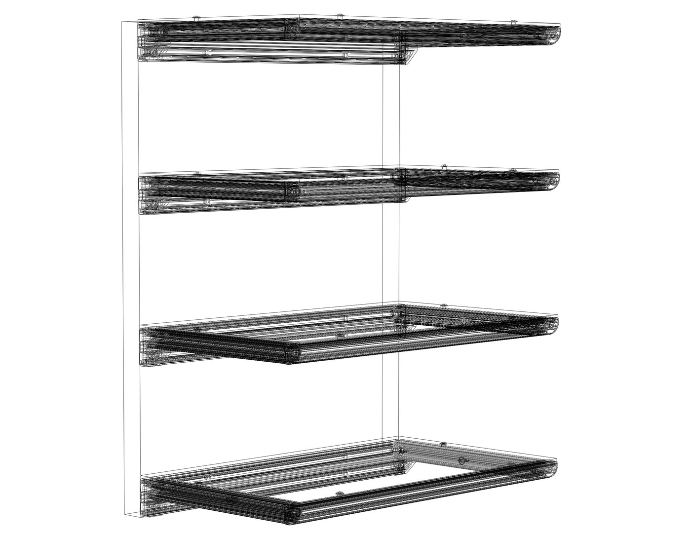 Aluminum Wall Mount Shelving 3D model TurboSquid 2176647