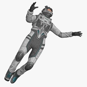 Futuristic Astronaut in Spacesuit no Visor Rigged 3D model