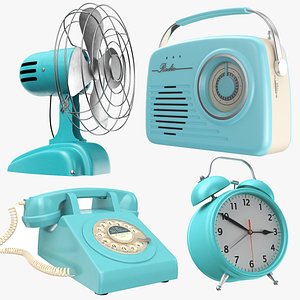 Four Vintage Blue Electronics
