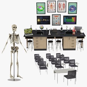 School Biology Lab Collection model