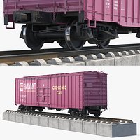 X58 Cushioned Boxcar On Railway