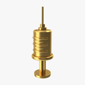 Golden Syringe Icon 3D model