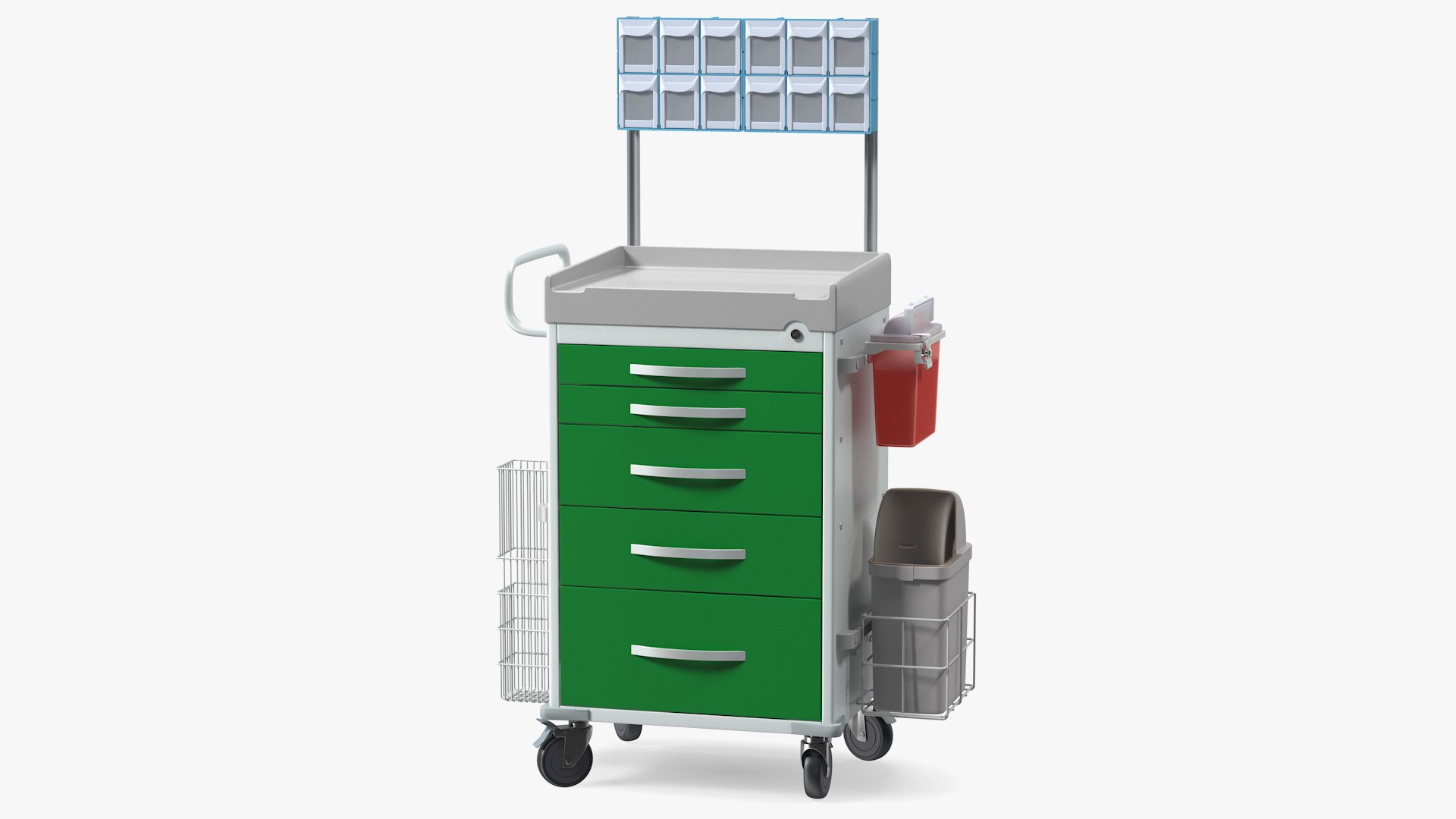 General Purpose Medical Cart with Organizer 3D model preview