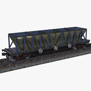 australian bbw ballast hopper rail wagon 3D model