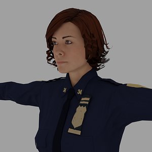 police rigged 3D model