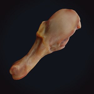 3D cooked chicken leg drumstick model
